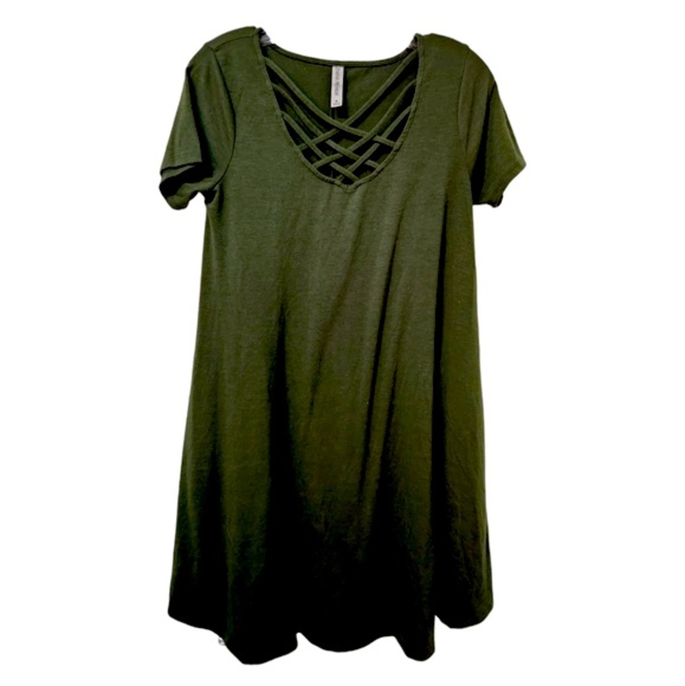 Army Green Zenana Premium Lattice Top size medium w/ pockets